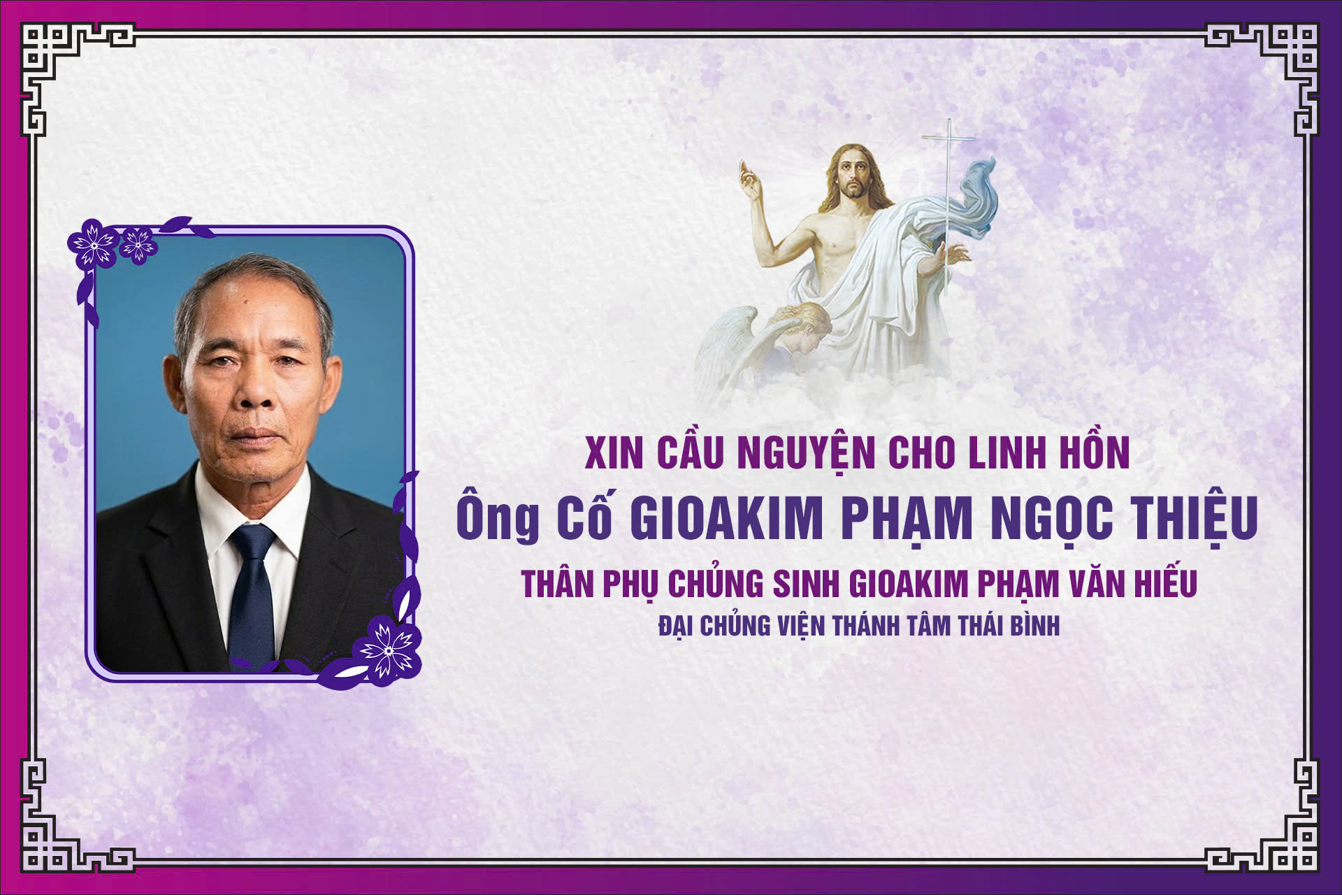 Cáo phó: Ông Cố Gioakim Phạm Ngọc Thiệu