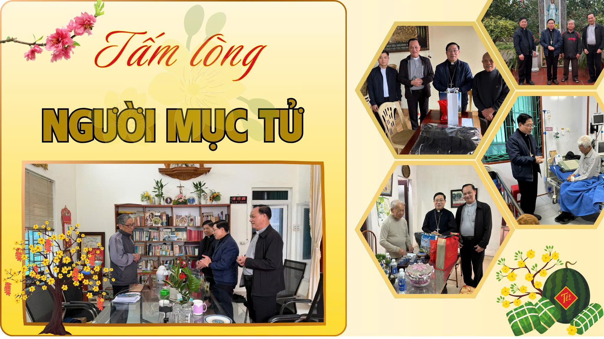 Tấm lòng người Mục Tử - Đức Cha Đa Minh thăm và chúc tết quý cha hưu dưỡng tại quê nhà.