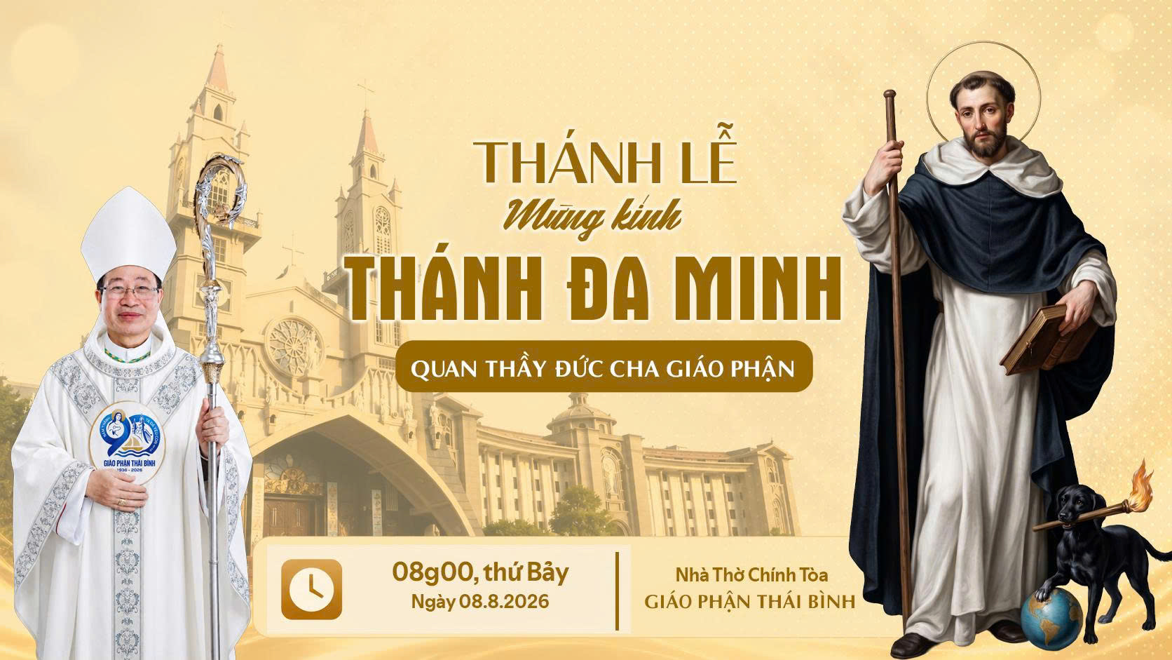 Trực tiếp: Thánh lễ mừng kính Thánh Đa Minh - Quan Thầy Đức cha Đa Minh Đặng Văn Cầu, Giám mục Chính Toà Giáo phận Thái Bình; ngày hành hương của Huynh đoàn Dòng Ba Đa Minh Giáo phận