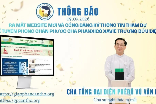Thông báo: Ra mắt Website mới và các kênh truyền thông chính thức của Giáo phận Cần Thơ