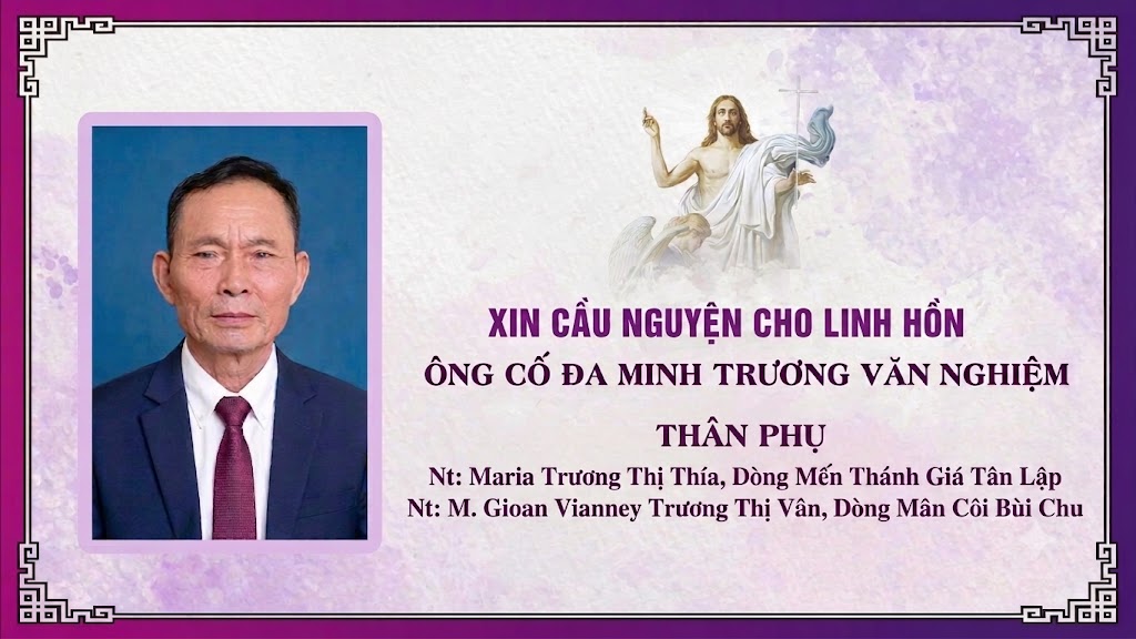 Cáo phó: Ông Cố Đa Minh Trương Văn Nghiệm