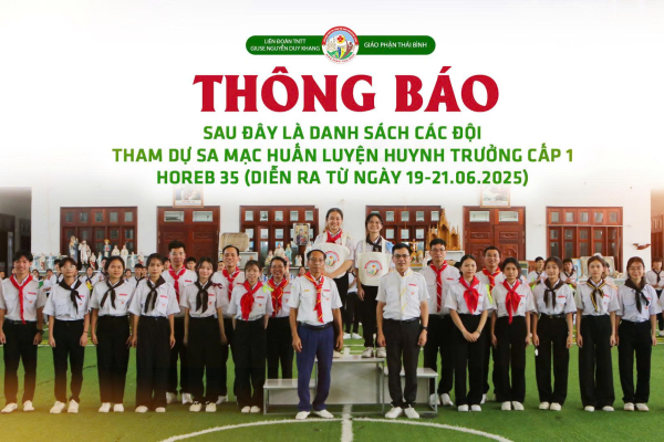 Liên Đoàn TNTT Giuse Khang: Danh sách SMS tham dự Sa Mạc huấn luyện Huynh trưởng Horeb 35