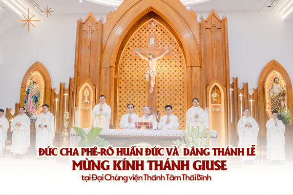 Đại Chủng viện Thánh Tâm Thái Bình: Đức cha Phêrô Nguyễn Văn Đệ huấn đức chủng sinh và chủ tế Thánh lễ mừng kính Thánh Giuse