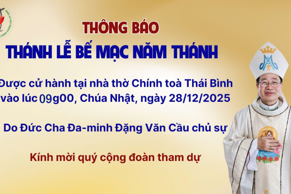 Thông báo Lễ Bế mạc Năm Thánh 2025 tại các Hội Thánh địa phương