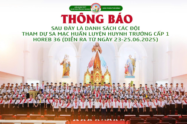 Liên Đoàn TNTT Giuse Khang: Danh sách SMS tham dự Sa Mạc huấn luyện Huynh trưởng Horeb 36